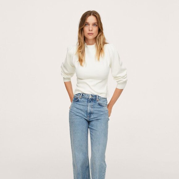 MANGO Puffed Sleeves Sweater XXS - Picture 8 of 9